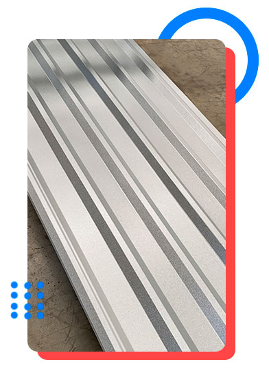 Detalle del acanalado trapezoidal de una lámina R-72